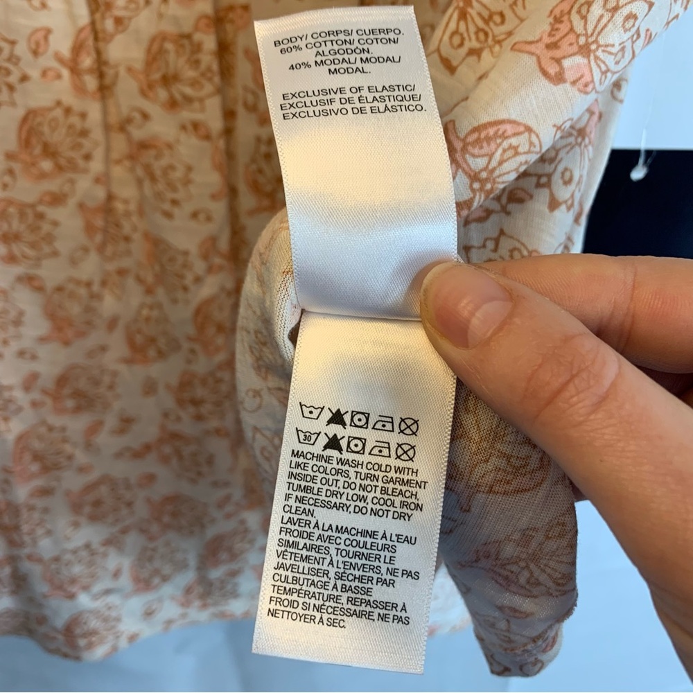 NWT Lucky Brand Neutral Floral Off-Shoulder Blouse, size XXL - Picture 8 of 10